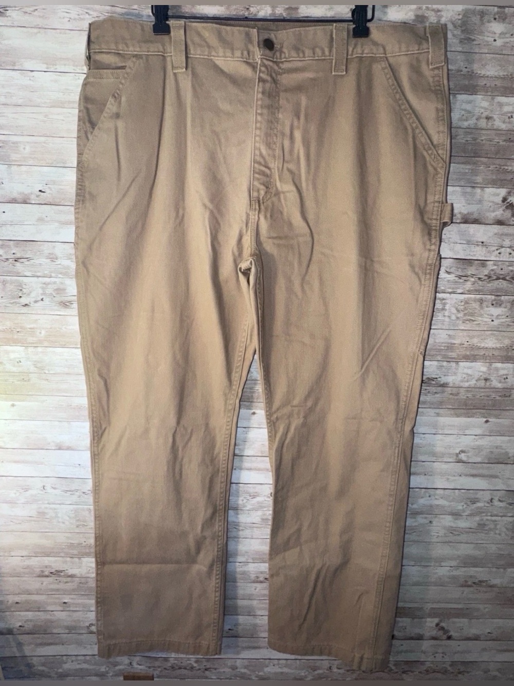 Carhartt Men’s Tan Beige Jeans Dungarees Size 42x32 Good Condition